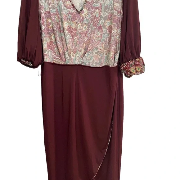 Ralph Lauren Multicolor Paisley Midi Dress Size 16 - Picture 9 of 10